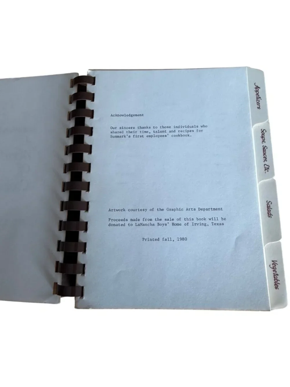 Sunmark Explores A World Of Cooking Cookbook Recipes VTG 1980 Typewriter Typed